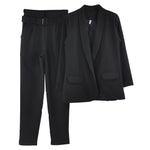 MVGIRLRU Office Ladies Solid 3 Pieces Set Buttonless Slim Blazer CamisTops and Pant Women Pants Suits