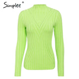Simplee winter knitted women pullover sweater Long sleeve top turtleneck female sweater Chic ladies casual bestmatch jumper 2019