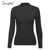 Simplee winter knitted women pullover sweater Long sleeve top turtleneck female sweater Chic ladies casual bestmatch jumper 2019