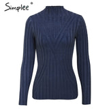 Simplee winter knitted women pullover sweater Long sleeve top turtleneck female sweater Chic ladies casual bestmatch jumper 2019