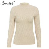Simplee winter knitted women pullover sweater Long sleeve top turtleneck female sweater Chic ladies casual bestmatch jumper 2019