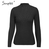 Simplee winter knitted women pullover sweater Long sleeve top turtleneck female sweater Chic ladies casual bestmatch jumper 2019