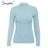 Simplee winter knitted women pullover sweater Long sleeve top turtleneck female sweater Chic ladies casual bestmatch jumper 2019