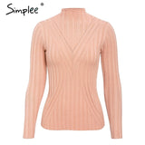 Simplee winter knitted women pullover sweater Long sleeve top turtleneck female sweater Chic ladies casual bestmatch jumper 2019