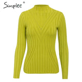 Simplee winter knitted women pullover sweater Long sleeve top turtleneck female sweater Chic ladies casual bestmatch jumper 2019