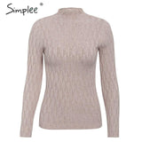 Simplee winter knitted women pullover sweater Long sleeve top turtleneck female sweater Chic ladies casual bestmatch jumper 2019
