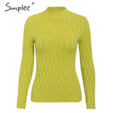 Simplee winter knitted women pullover sweater Long sleeve top turtleneck female sweater Chic ladies casual bestmatch jumper 2019
