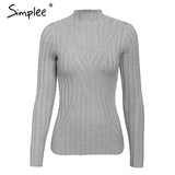 Simplee winter knitted women pullover sweater Long sleeve top turtleneck female sweater Chic ladies casual bestmatch jumper 2019