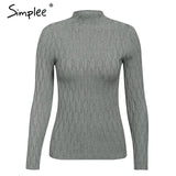 Simplee winter knitted women pullover sweater Long sleeve top turtleneck female sweater Chic ladies casual bestmatch jumper 2019