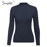 Simplee winter knitted women pullover sweater Long sleeve top turtleneck female sweater Chic ladies casual bestmatch jumper 2019