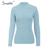 Simplee winter knitted women pullover sweater Long sleeve top turtleneck female sweater Chic ladies casual bestmatch jumper 2019