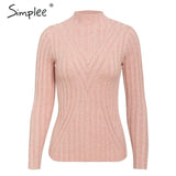 Simplee winter knitted women pullover sweater Long sleeve top turtleneck female sweater Chic ladies casual bestmatch jumper 2019