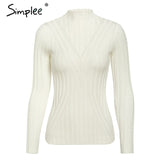 Simplee winter knitted women pullover sweater Long sleeve top turtleneck female sweater Chic ladies casual bestmatch jumper 2019