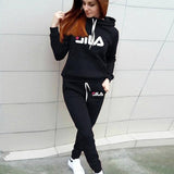 Autumn Winter Women Hoodie Pants Set Printed Tracksuit Pullover Sweatshirt Trousers Sportswear With Pockets Tracksuit Suits