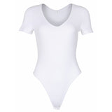 Spring Red Bodycon Black White Bodysuit Sexy Women Rompers Club V-neck Skinny Long Sleeve Jumpsuit Body Suit Tops Overalls M0075